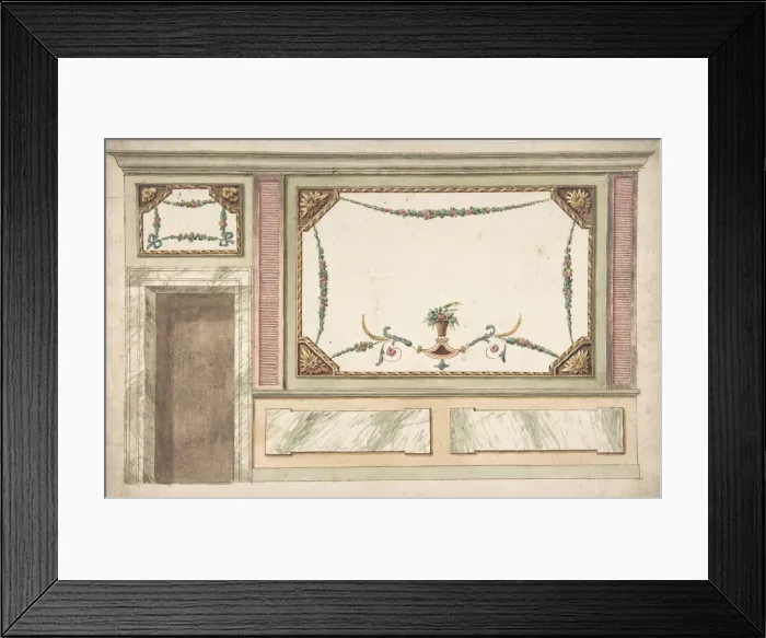 Framed Print : Design for a Wall Decoration, 18th century. Creator: Anon Framed Print : Design for a Wall Decoration, 18th century. Creator: Anon