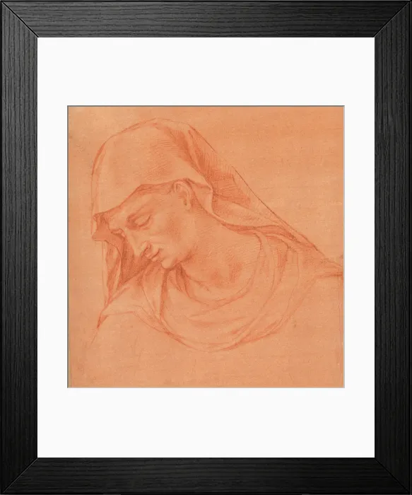 Framed Print : Head of a Mourning Woman in Profile to the Left, ca. 1575-80