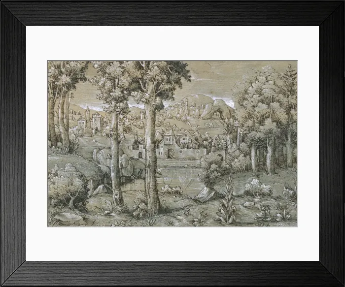 Framed Print : Imaginary Landscape, 1543. Creator: Hans Sebald Lautensack