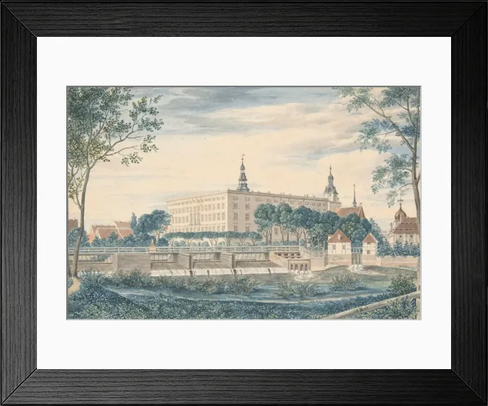 Framed Print : View of the Dessau Castle from the East, 1820. Creator: Heinrich Olivier Framed Print : View of the Dessau Castle from the East, 1820. Creator: Heinrich Olivier