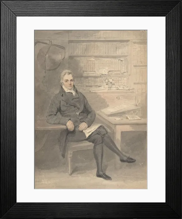 Framed Print : Portrait of a Man, Seated in Front of a Writing Desk, 1795-1800. Creator: Henry Edridge Framed Print : Portrait of a Man, Seated in Front of a Writing Desk, 1795-1800. Creator: Henry Edridge