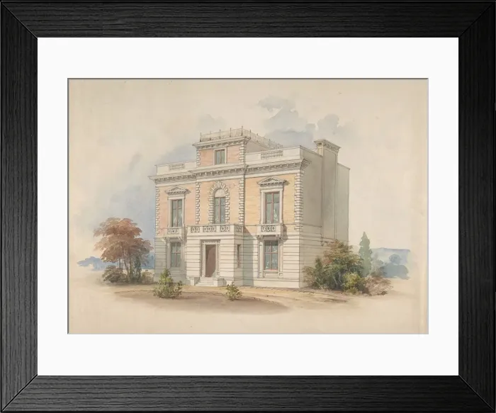 Framed Print : An Italianate Villa, 1820-85. Creator: Henry Edward Kendall Framed Print : An Italianate Villa, 1820-85. Creator: Henry Edward Kendall