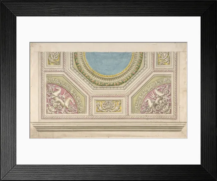 Framed Print : Design for a Decorated Ceiling, 19th century. Creator: Anon Framed Print : Design for a Decorated Ceiling, 19th century. Creator: Anon