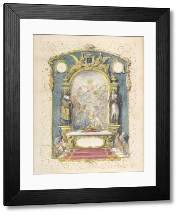 Framed Print : Altar Flanked by St. Louis and St. Theresa, mid-19th century Framed Print : Altar Flanked by St. Louis and St. Theresa, mid-19th century