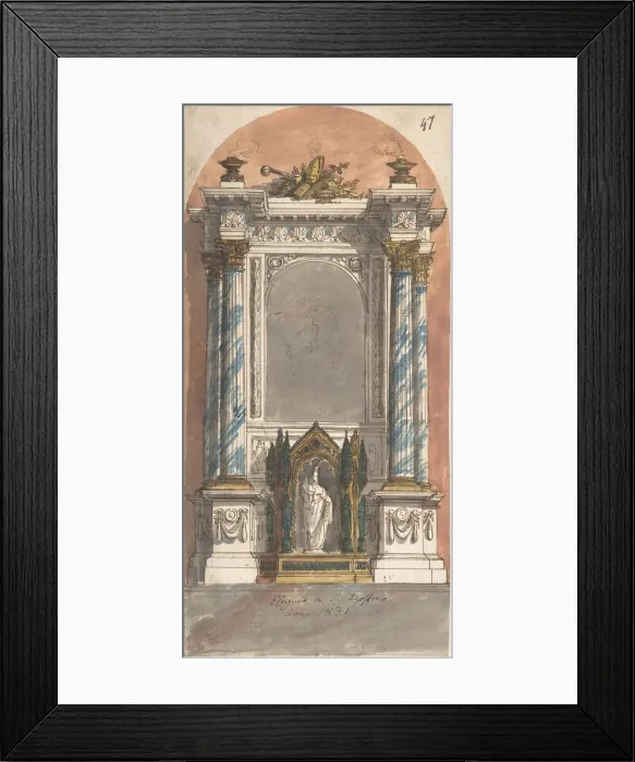 Framed Print : Design for an Altar with a Statue of the Virgin and Child. ca. 1831. Creator: Anon Framed Print : Design for an Altar with a Statue of the Virgin and Child. ca. 1831. Creator: Anon