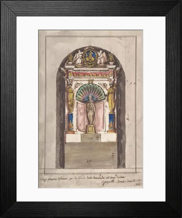 Framed Print : Design for a Tribune. ca. 1866. Creator: Anon Framed Print : Design for a Tribune. ca. 1866. Creator: Anon