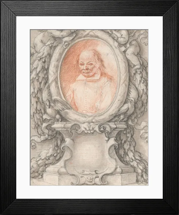 Framed Print : Oval Portrait of a Man in an Elaborate Frame with a Cartouche, ca. 1724 Framed Print : Oval Portrait of a Man in an Elaborate Frame with a Cartouche, ca. 1724