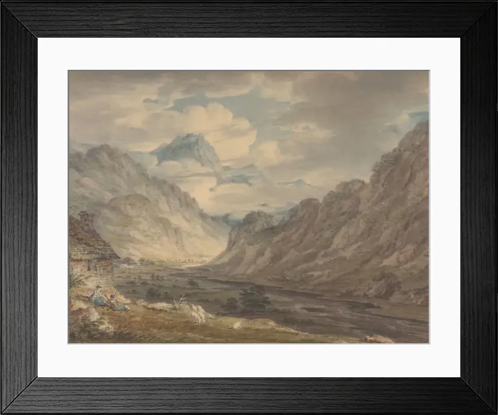 Framed Print : The Honister Pass from Gatesgarth Farm, Gatesgarthdale, Lake District, 1789-1804 Framed Print : The Honister Pass from Gatesgarth Farm, Gatesgarthdale, Lake District, 1789-1804