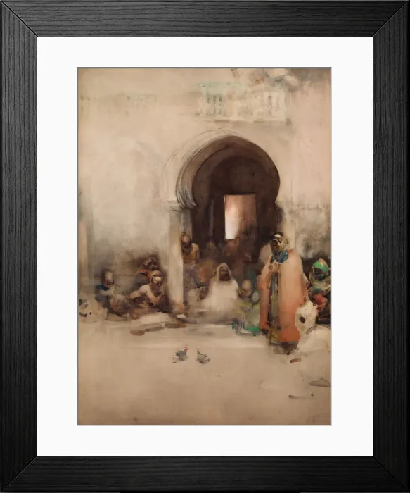 Framed Print : Cock Fight, 1900. Creator: Arthur Melville Framed Print : Cock Fight, 1900. Creator: Arthur Melville