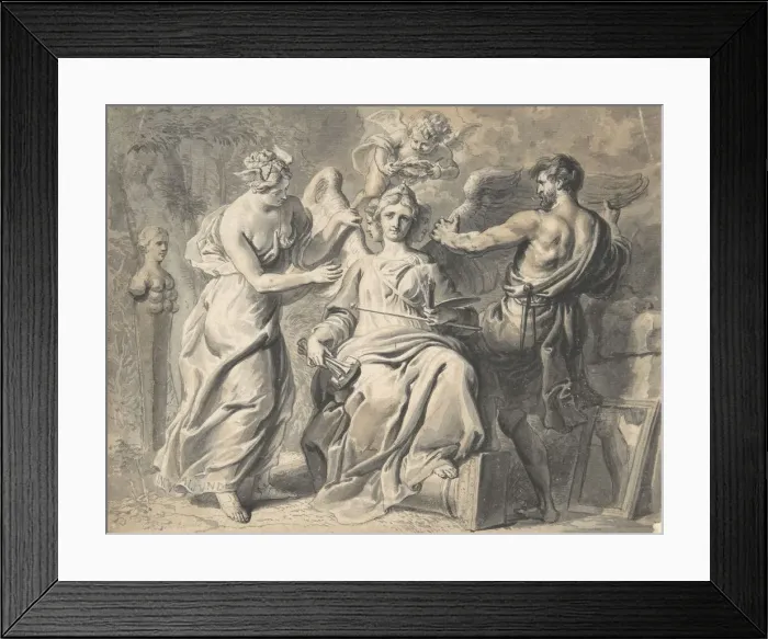 Framed Print : An Allegory of the Arts with Isis and Geometry Attending the Three-headed Figure of Framed Print : An Allegory of the Arts with Isis and Geometry Attending the Three-headed Figure of