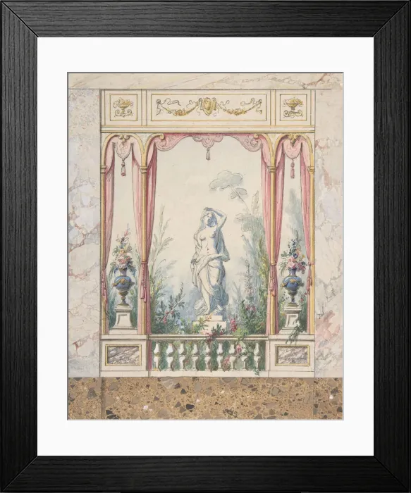 Framed Print : Design for an Interior with a Window into a Garden, 1800-1850. Creator: Anon Framed Print : Design for an Interior with a Window into a Garden, 1800-1850. Creator: Anon