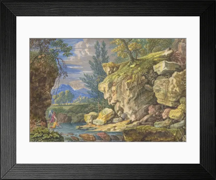 Framed Print : Landscape with Tobias and the Angel, 17th-early 18th century Framed Print : Landscape with Tobias and the Angel, 17th-early 18th century