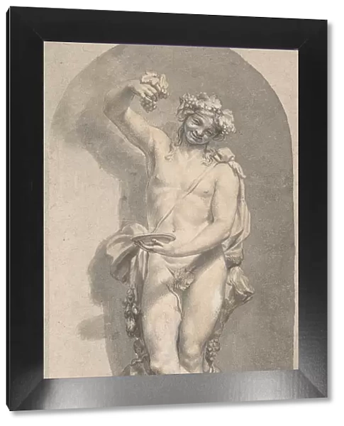 Silhouetted Study of Bacchus in a Niche, 18th century. Creator: Anon