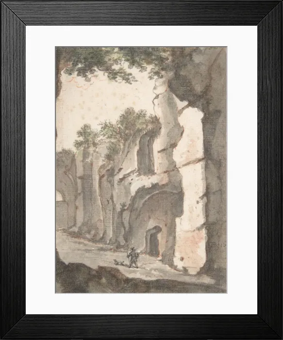 Framed Print : Roman View, early 17th century. Creator: Bartholomeus Breenbergh Framed Print : Roman View, early 17th century. Creator: Bartholomeus Breenbergh