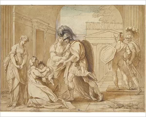 Hector taking leave of Andromache: the Fright of Astyanax, 1766. Creator: Benjamin West
