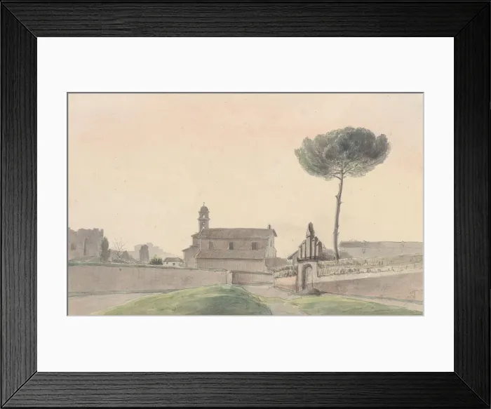 Framed Print : View of the Church of San Pancrazio, Rome, from the South, 1834 Framed Print : View of the Church of San Pancrazio, Rome, from the South, 1834