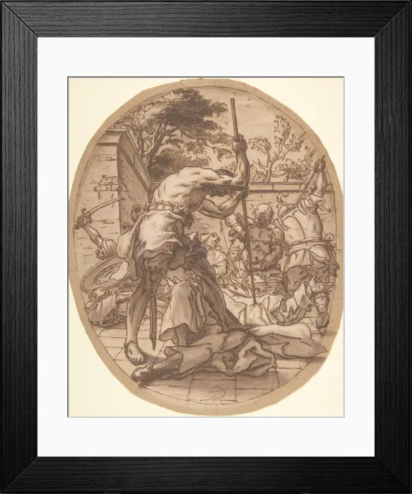 Framed Print : A Massacre, 17th century. Creator: Anon Framed Print : A Massacre, 17th century. Creator: Anon