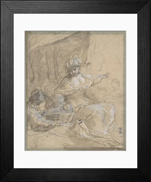Framed Print : The Finding of Moses, 17th century. Creator: Anon Framed Print : The Finding of Moses, 17th century. Creator: Anon