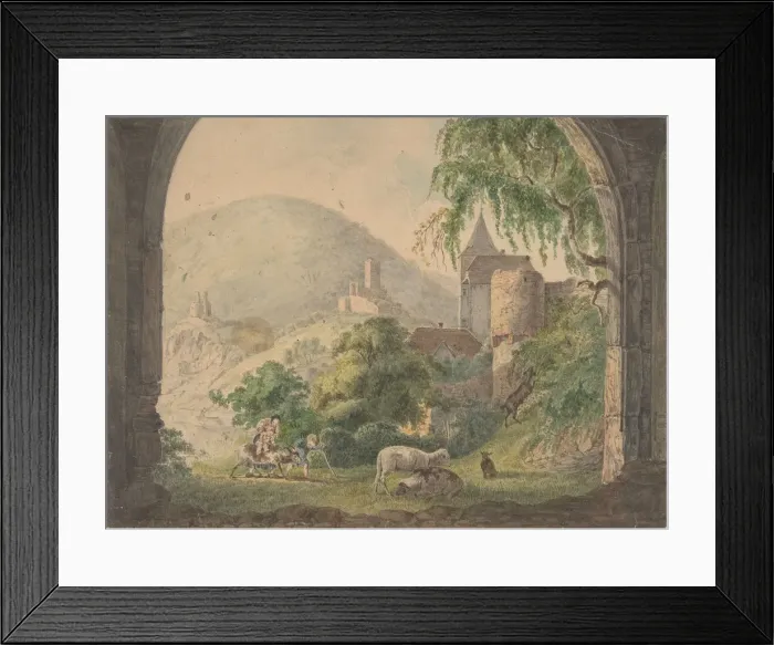 Framed Print : The Four Castles of Neckarsteinach, 1800-1818. Creator: Carl Philipp Fohr Framed Print : The Four Castles of Neckarsteinach, 1800-1818. Creator: Carl Philipp Fohr