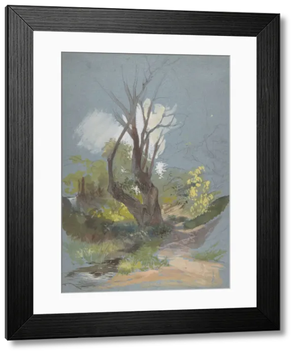 Framed Print : Mountain Path with a Tree, 1820-78. Creator: Friedrich Nerly Framed Print : Mountain Path with a Tree, 1820-78. Creator: Friedrich Nerly