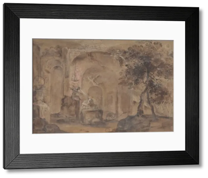 Framed Print : The Temptation of Saint Anthony, 17th century. Creator: Anon Framed Print : The Temptation of Saint Anthony, 17th century. Creator: Anon