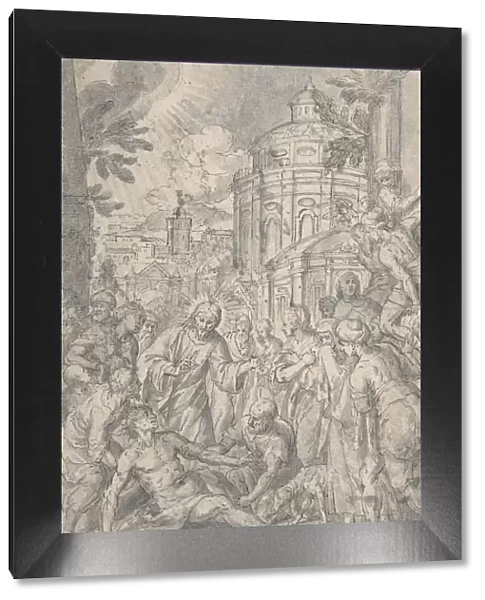 The Raising of the Youth of Naim, late 16th-early 17th century. Creator: Georg Pecham