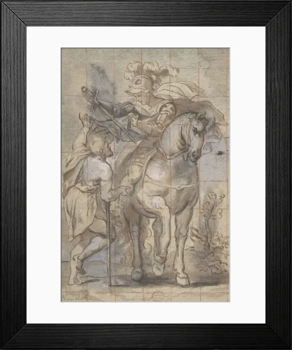 Framed Print : Saint Martin and the Beggar, 17th century. Creator: Anon Framed Print : Saint Martin and the Beggar, 17th century. Creator: Anon