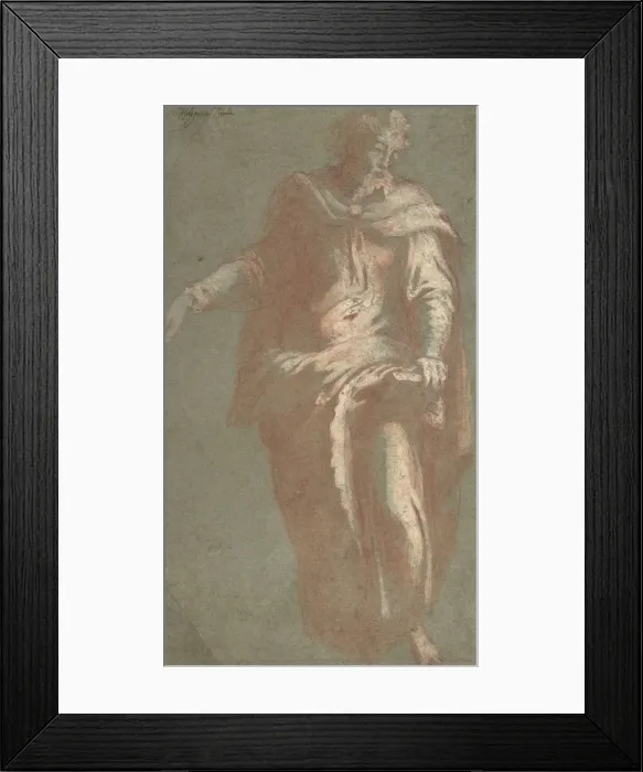 Framed Print : Standing Bearded Man Holding a Book, 1530-60. Creator: Anon Framed Print : Standing Bearded Man Holding a Book, 1530-60. Creator: Anon