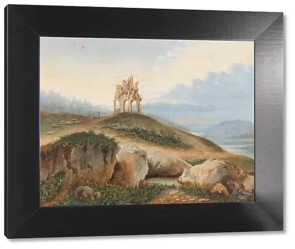 Landscape with a Fantastic Castle, 1865. Creator: George Sand