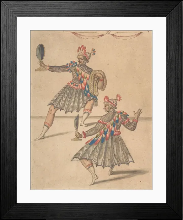 Framed Print : Drawing of Two Americans for Ballet de la Douairiere de Billebahaut, 1626 Framed Print : Drawing of Two Americans for Ballet de la Douairiere de Billebahaut, 1626
