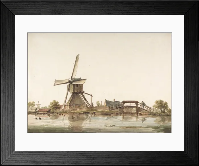 Framed Print : Landscape with Windmill, late 18th century. Creator: Anthonie Erkelens Framed Print : Landscape with Windmill, late 18th century. Creator: Anthonie Erkelens