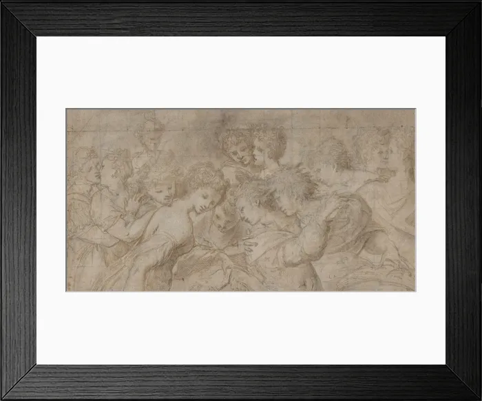 Framed Print : Embracing Female Figures, Some Holding Musical Scores. 1570-73 Framed Print : Embracing Female Figures, Some Holding Musical Scores. 1570-73