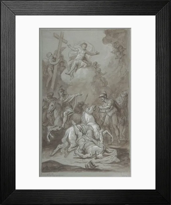 Framed Print : The Conversion of St. Paul (recto); The Execution of the Prisoner (verso) Framed Print : The Conversion of St. Paul (recto); The Execution of the Prisoner (verso)