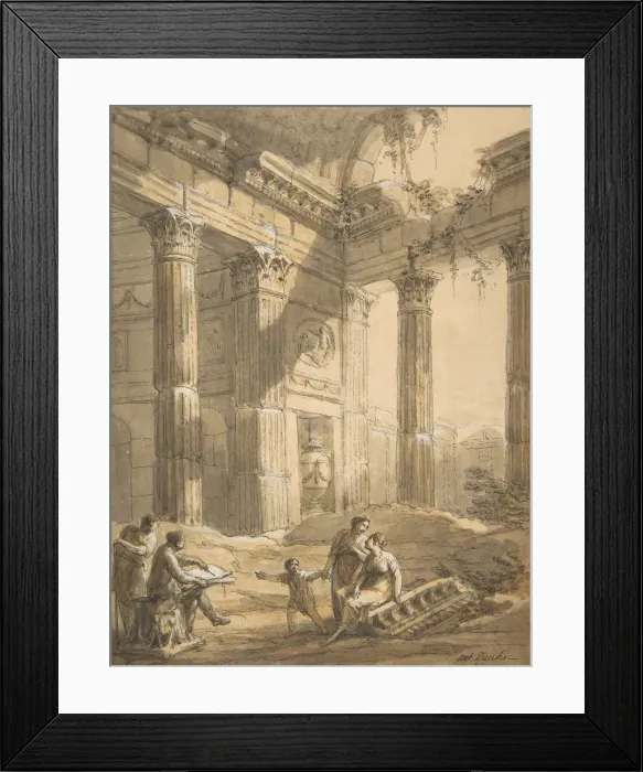 Framed Print : Artist Among Ruins, 18th century. Creator: Antonio Zucchi Framed Print : Artist Among Ruins, 18th century. Creator: Antonio Zucchi
