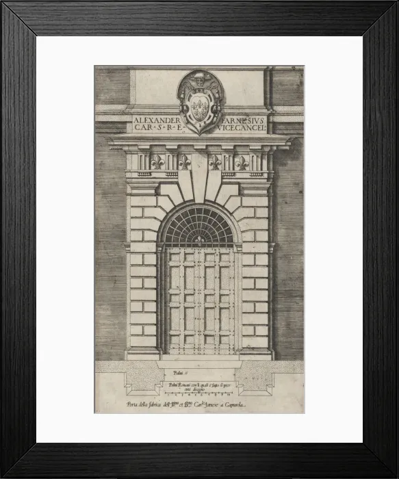 Framed Print : Speculum Romanae Magnificentiae: Porta della fabrica of the Farnese Palace, Caprar Framed Print : Speculum Romanae Magnificentiae: Porta della fabrica of the Farnese Palace, Caprar