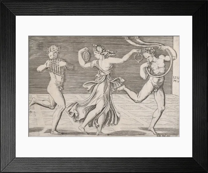 Framed Print : Speculum Romanae Magnificentiae: Dance of Fauns and Bacchants, 1518. 1518 Framed Print : Speculum Romanae Magnificentiae: Dance of Fauns and Bacchants, 1518. 1518