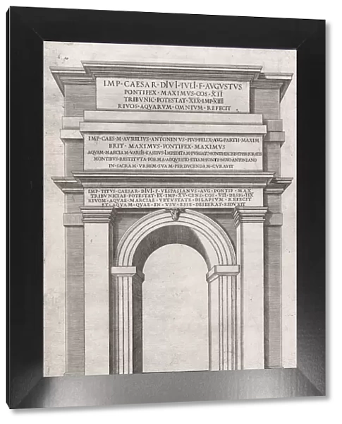 Speculum Romanae Magnificentiae: Front view of St. Lawrence Gateway, Rome, 1566. 1566