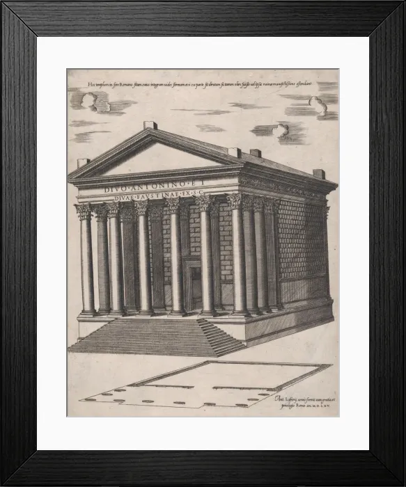 Framed Print : Speculum Romanae Magnificentiae: Temple of Antoninus and Faustina, 1565. 1565 Framed Print : Speculum Romanae Magnificentiae: Temple of Antoninus and Faustina, 1565. 1565