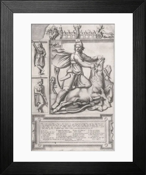 Framed Print : Speculum Romanae Magnificentiae: Statue of Mithras, 1564. 1564. Creator: Anon Framed Print : Speculum Romanae Magnificentiae: Statue of Mithras, 1564. 1564. Creator: Anon