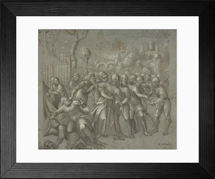 Framed Print : The Arrest of Christ, ca. 1545-46. Creator: Niccolo Giolfino Framed Print : The Arrest of Christ, ca. 1545-46. Creator: Niccolo Giolfino