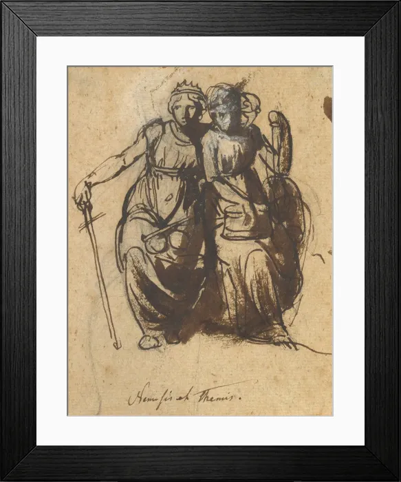 Framed Print : Nemesis and Themis, mid-18th-early 19th century. Creator: Nicolai Abraham Abildgaard Framed Print : Nemesis and Themis, mid-18th-early 19th century. Creator: Nicolai Abraham Abildgaard