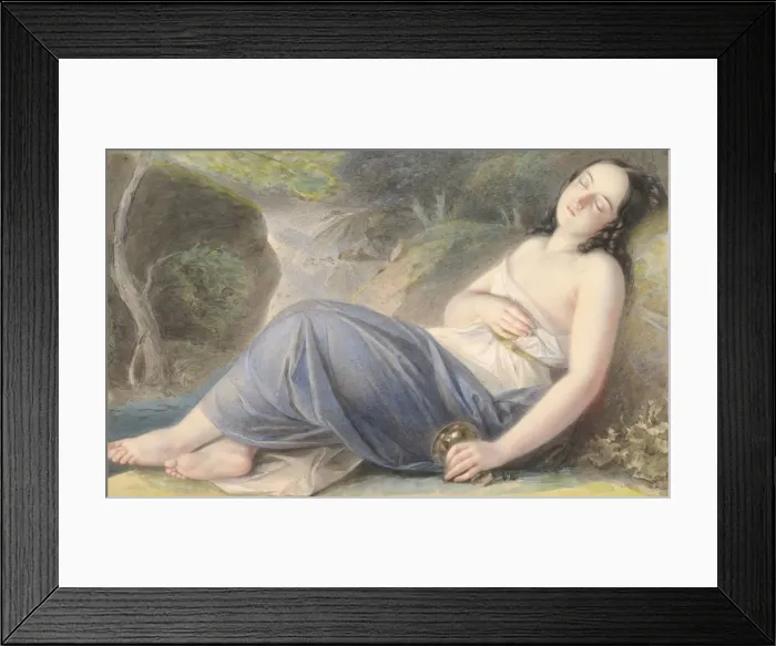 Framed Print : Psyche Asleep in a Landscape, 1837. Creator: Karl Joseph Aloys Agricola Framed Print : Psyche Asleep in a Landscape, 1837. Creator: Karl Joseph Aloys Agricola