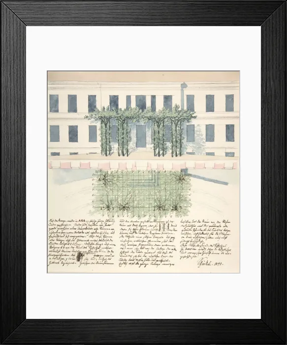 Framed Print : Elevation and Plan of the Facade of a Building, 1840 Framed Print : Elevation and Plan of the Facade of a Building, 1840