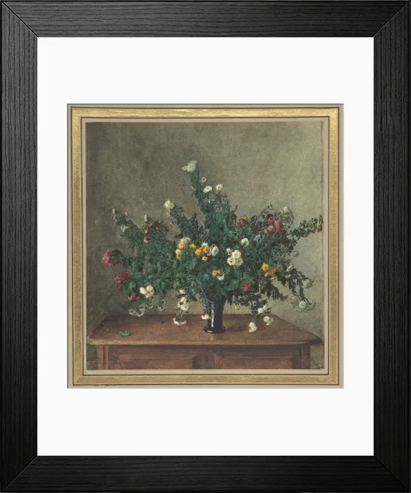 Framed Print : Bouquet of Small Chrysanthemums, 1862. Creator: Leon Bonvin Framed Print : Bouquet of Small Chrysanthemums, 1862. Creator: Leon Bonvin