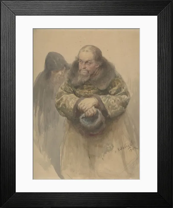 Framed Print : Two Russian Men, 1904. Creator: Klavdi Vasilevich Lebedev Framed Print : Two Russian Men, 1904. Creator: Klavdi Vasilevich Lebedev
