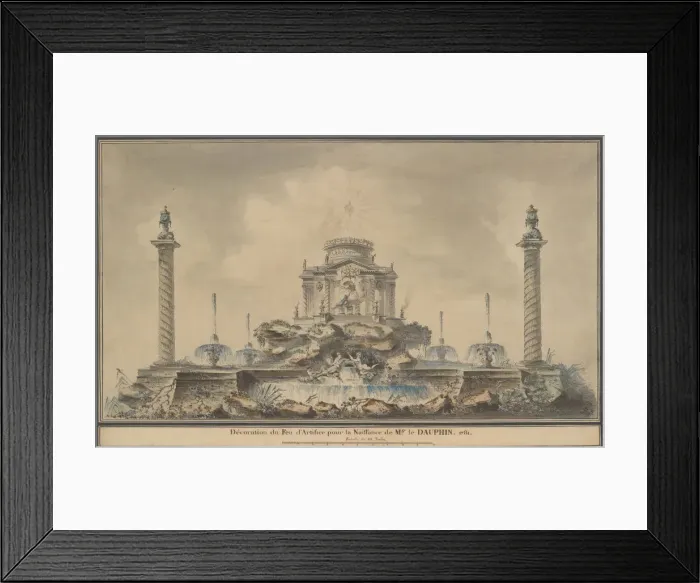 Framed Print : Design for the Fireworks Display in Paris for the Birth of the Dauphin in 1781, 1781