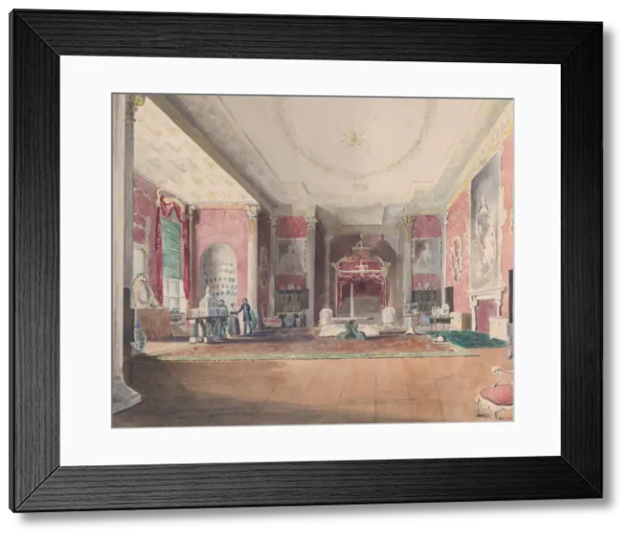 Framed Print : The State Bed Chamber, Stowe Buckinghamshire, 1838. Creator: Joseph Nash Framed Print : The State Bed Chamber, Stowe Buckinghamshire, 1838. Creator: Joseph Nash