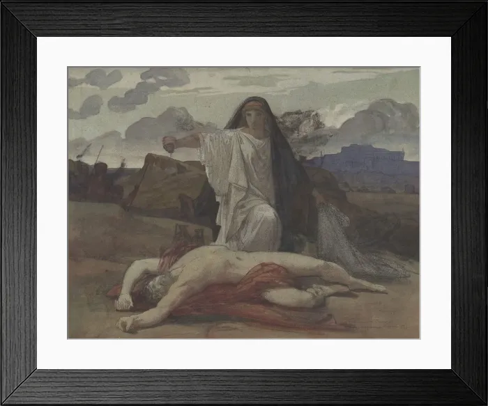 Framed Print : Antigone Gives Token Burial to the Body of Her Brother Polynices, 1835-98 Framed Print : Antigone Gives Token Burial to the Body of Her Brother Polynices, 1835-98