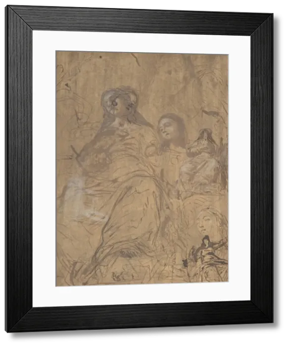 Framed Print : Studies for the Assumption of the Virgin, 1657-60. Creator: Juan Carreno de Miranda Framed Print : Studies for the Assumption of the Virgin, 1657-60. Creator: Juan Carreno de Miranda