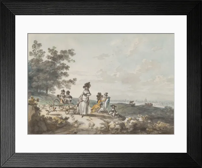 Framed Print : View of London with St. Pauls in the Distance: Woman Framed Print : View of London with St. Pauls in the Distance: Woman